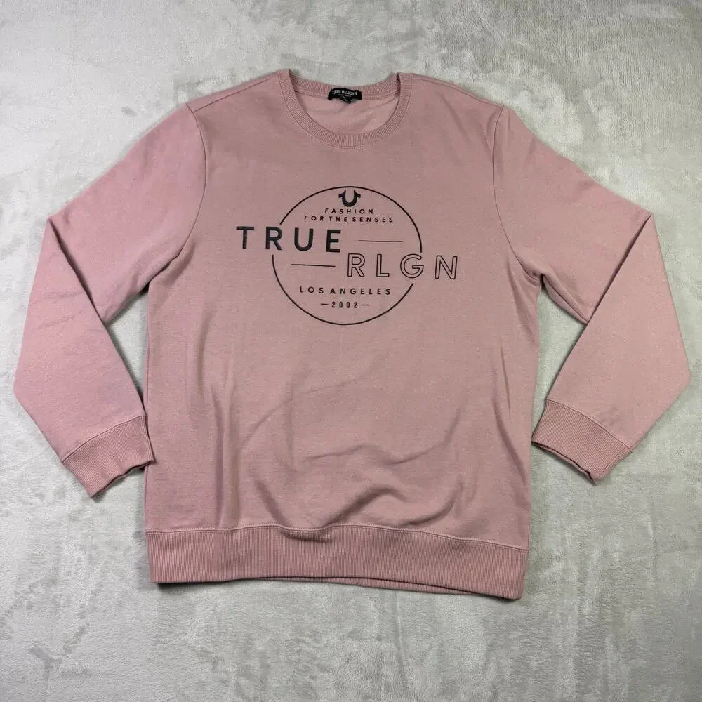 True Religion HALO Crew Neck Pullover Sweatshirt Los Angeles Graphic Size M